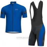 2017 Fahrradbekleidung Gore Bike Wear Power Blau Trikot Kurzarm und Tragerhose
