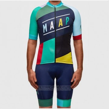 2017 Fahrradbekleidung Maap Blau und Azurblau Trikot Kurzarm und Tragerhose