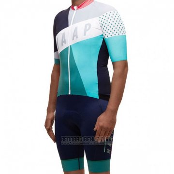 2017 Fahrradbekleidung Maap Grau und Azurblau Trikot Kurzarm und Tragerhose