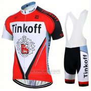 2017 Fahrradbekleidung Tinkoff Rot Trikot Kurzarm und Tragerhose