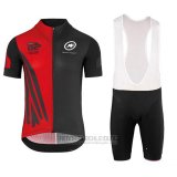 2018 Fahrradbekleidung Assos SS.Capeepicxc Rot Trikot Kurzarm und Tragerhose