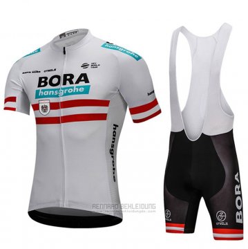 2018 Fahrradbekleidung Bora Champion Osterreich Wei Trikot Kurzarm und Tragerhose