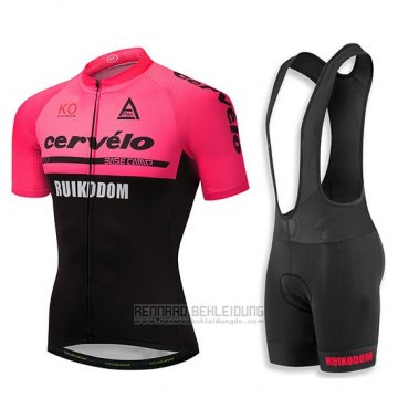 2018 Fahrradbekleidung Cervelo Rosa und Shwarz Trikot Kurzarm und Tragerhose