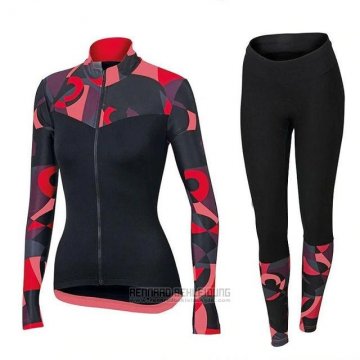 2018 Fahrradbekleidung Frau Orbea Rot und Shwarz Trikot Kurzarm und Tragerhose