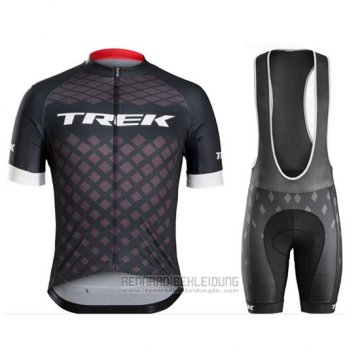 2018 Fahrradbekleidung Trek Shwarz Trikot Kurzarm und Tragerhose