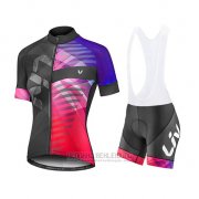 2019 Fahrradbekleidung Frau Liv Volett Rot Shwarz Trikot Kurzarm und Overall