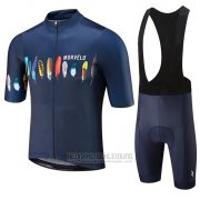 2019 Fahrradbekleidung Morvelo Dunkel Blau Trikot Kurzarm und Overall