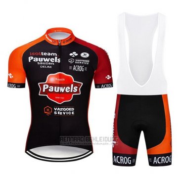 2019 Fahrradbekleidung Pauwels Shwarz Orange Trikot Kurzarm und Overall