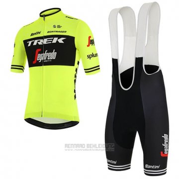 2019 Fahrradbekleidung Trek Segafredo Grun Shwarz Trikot Kurzarm und Tragerhose