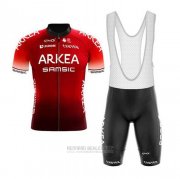 2020 Fahrradbekleidung Arkea Samsic Rot Shwarz Trikot Kurzarm und Tragerhose