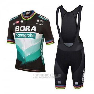 2020 Fahrradbekleidung Bora-Hansgrone Grun Shwarz Trikot Kurzarm und Tragerhose