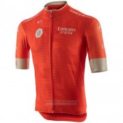 2020 Fahrradbekleidung UAE Tour Rot Trikot Kurzarm und Tragerhose