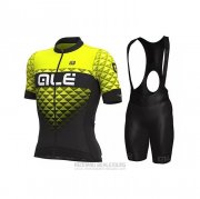 2021 Fahrradbekleidung ALE Gelb Trikot Kurzarm und Tragerhose(5)