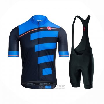 2021 Fahrradbekleidung Castelli Blau Shwarz Trikot Kurzarm und Tragerhose