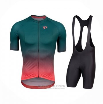 2021 Fahrradbekleidung Pearl Izumi Grun Rosa Trikot Kurzarm und Tragerhose