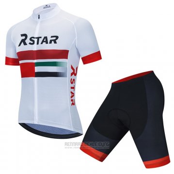 2021 Fahrradbekleidung R Star Wei Rot Trikot Kurzarm und Tragerhose