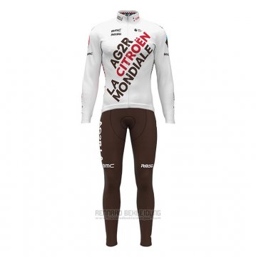 2022 Fahrradbekleidung Ag2r La Mondiale Wei Trikot Langarm und Tragerhose