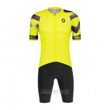 2022 Fahrradbekleidung Scott Gelb Trikot Kurzarm und Tragerhose(1)