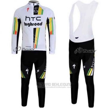 2011 Fahrradbekleidung HTC Highroad Wei Trikot Langarm und Tragerhose