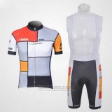 2011 Fahrradbekleidung Santini Wei und Grau Trikot Kurzarm und Tragerhose