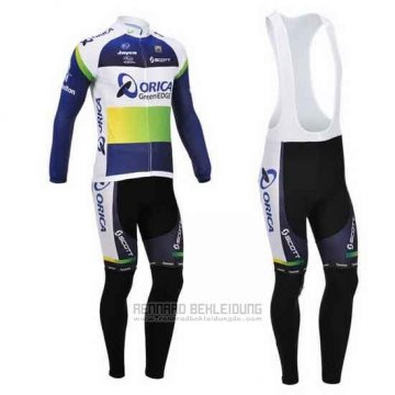 2013 Fahrradbekleidung Orica GreenEDGE Blau Trikot Langarm und Tragerhose