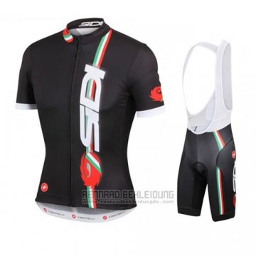 2014 Fahrradbekleidung Castelli SIDI Rot und Shwarz Trikot Kurzarm und Tragerhose