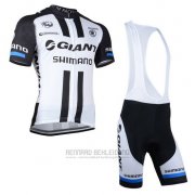 2014 Fahrradbekleidung Giant Shimano Shwarz und Wei Trikot Kurzarm und Tragerhose