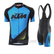 2015 Fahrradbekleidung Ktm Blau und Shwarz Trikot Kurzarm und Tragerhose