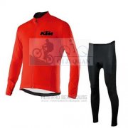 2015 Fahrradbekleidung Ktm Rot Trikot Langarm und Tragerhose