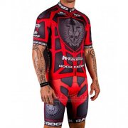 2016 Fahrradbekleidung Rock Racing Rot und Braun Trikot Kurzarm und Tragerhose