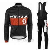 2016 Fahrradbekleidung Scott Orange und Shwarz Trikot Langarm und Tragerhose