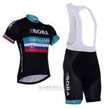 2017 Fahrradbekleidung Bora Hansgrohe Shwarz Trikot Kurzarm und Tragerhose