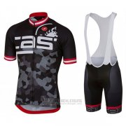 2017 Fahrradbekleidung Castelli Attacco Shwarz Trikot Kurzarm und Tragerhose