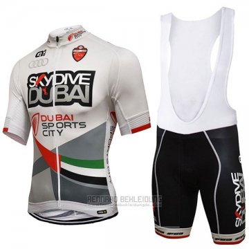 2017 Fahrradbekleidung Dive Dubai Wei Trikot Kurzarm und Tragerhose