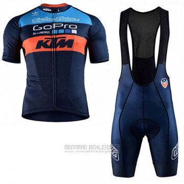 2017 Fahrradbekleidung Ktm Blau Trikot Kurzarm und Tragerhose