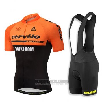 2018 Fahrradbekleidung Cervelo Orange und Shwarz Trikot Kurzarm und Tragerhose