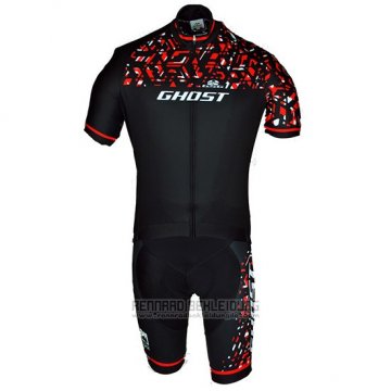 2018 Fahrradbekleidung Ghost Rot Shwarz Trikot Kurzarm und Tragerhose