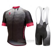 2018 Fahrradbekleidung Specialized Shwarz Grau Rosa Trikot Kurzarm und Tragerhose