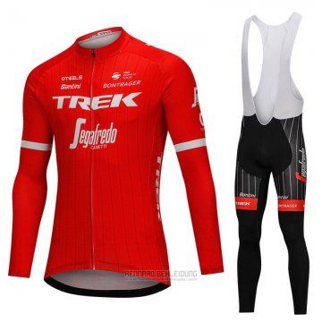 2018 Fahrradbekleidung Trek Segafredo Rot Trikot Langarm und Tragerhose