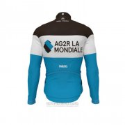 2019 Fahrradbekleidung Ag2r La Mondiale Shwarz Wei Blau Trikot Langarm und Tragerhose