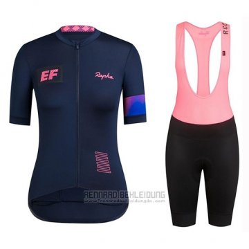 2019 Fahrradbekleidung Frau Rapha Dunkel Blau Rosa Trikot Kurzarm und Overall