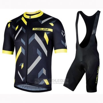 2019 Fahrradbekleidung Nalini Descesa 2.0 Shwarz Gelb Trikot Kurzarm und Tragerhose