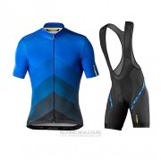 2020 Fahrradbekleidung Mavic Blau Shwarz Trikot Kurzarm und Tragerhose