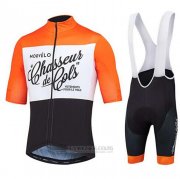 2020 Fahrradbekleidung Morvelo Shwarz Wei Orange Trikot Kurzarm und Tragerhose