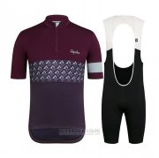 2021 Fahrradbekleidung Rapha Dunkel Volett Trikot Kurzarm und Tragerhose