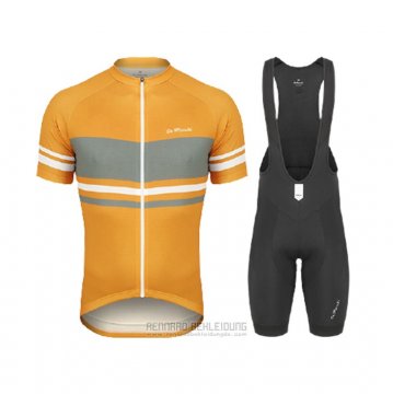 2021 Fahrradbekleidung De Marchi Gelb Grau Trikot Kurzarm und Tragerhose