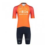 2022 Fahrradbekleidung Ineos Grenadiers Orange Trikot Kurzarm und Tragerhose