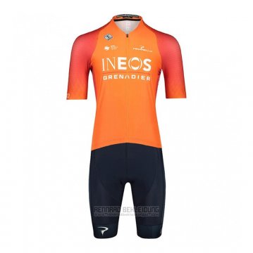 2022 Fahrradbekleidung Ineos Grenadiers Orange Trikot Kurzarm und Tragerhose