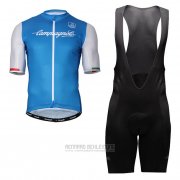 Fahrradbekleidung Campagnolo Iridio Blau Wei Trikot Kurzarm und Tragerhose