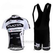 2010 Fahrradbekleidung Kuota Shwarz und Wei Trikot Kurzarm und Tragerhose